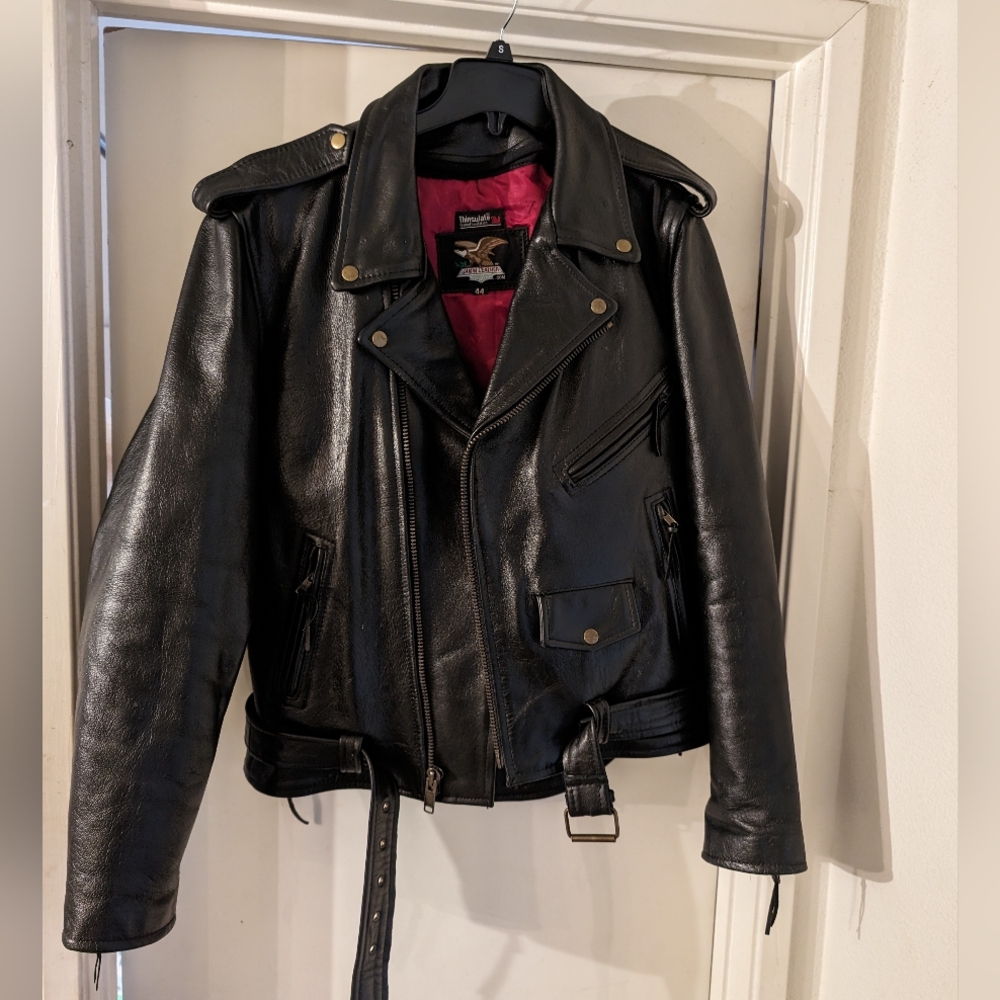 Jamin Leather jacket moto biker style 44